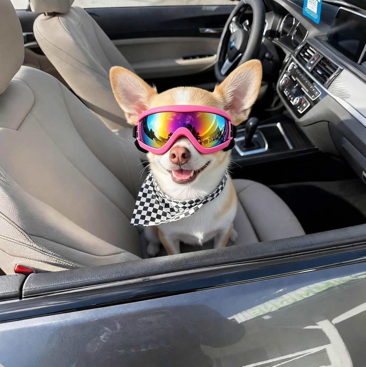 Clear Dog Goggles for Small Dogs - Tactical Pink / Small - image 2
