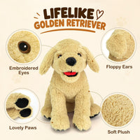 LotFancy Dog Stuffed Animals Plush - Beige / 12 inch - image 2