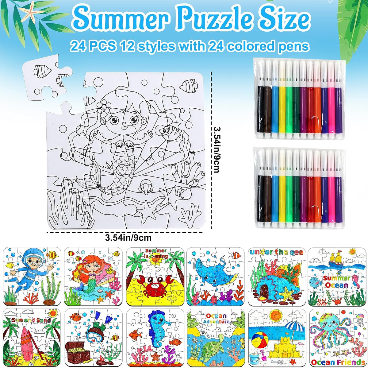 MUOUAKATE Christian Halloween crafts for kids, 24 blank coloring puzzle sets - view 32