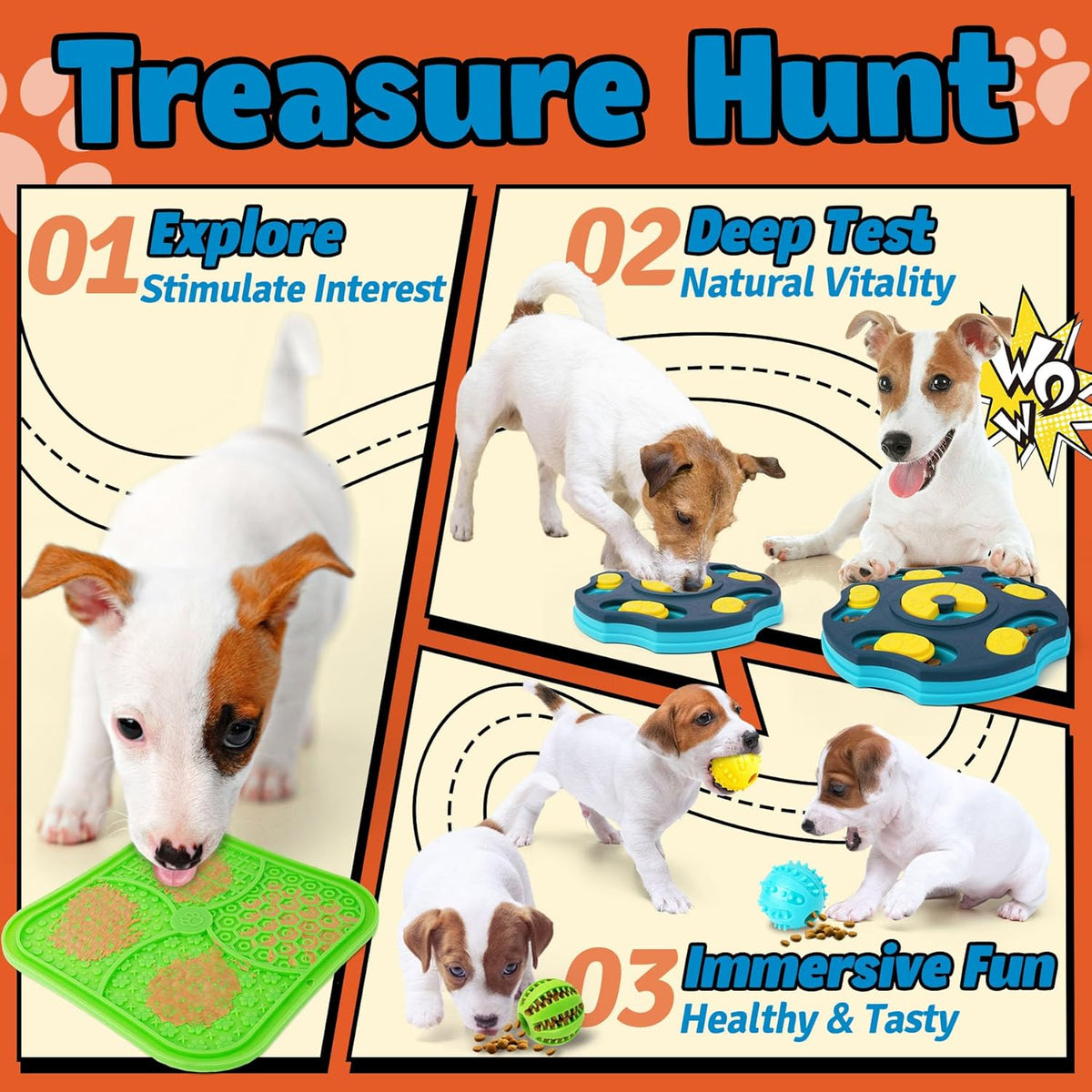 Forfon 9 Pack Dog Enrichment Toy Set with Puzzle Toy & Lick Mats – Essentials for Dogs - All-Around Dog Puzzle Toys - image 3