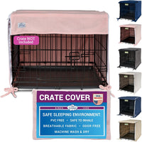 Pet Dreams Dog Crate Cover, Khaki, XX Large, 48" – Essentials for Dogs - Pink Blush / 36.0"L x 23.0"W x 25.0"H