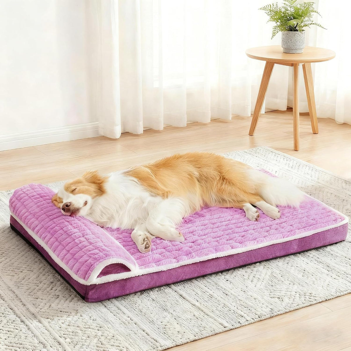 Orthopedic Large Dog Bed Pillow Pet Sofa Bed 36''X24'' Grey – Essentials for Dogs - Lilac / 48"L x 30"W x 3.5"Th