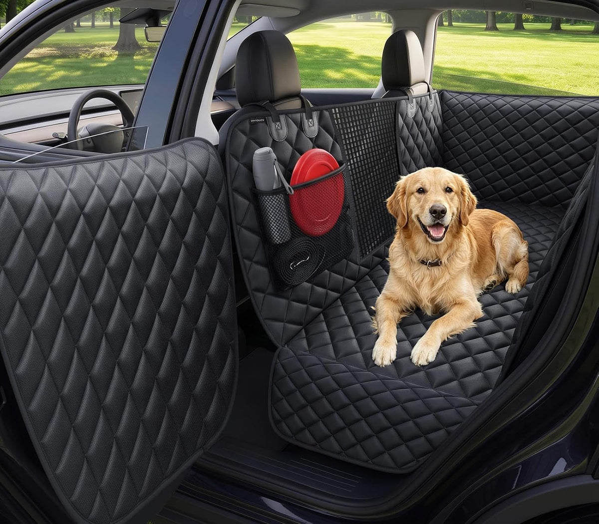 URPOWER Dog Car Seat Cover for Back Seat - All Black / For Model Y 2026-2020