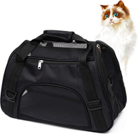 MuchL Cat Carrier for Cats Soft-Sided Travel Pat Carrier for Cat - Small-Black