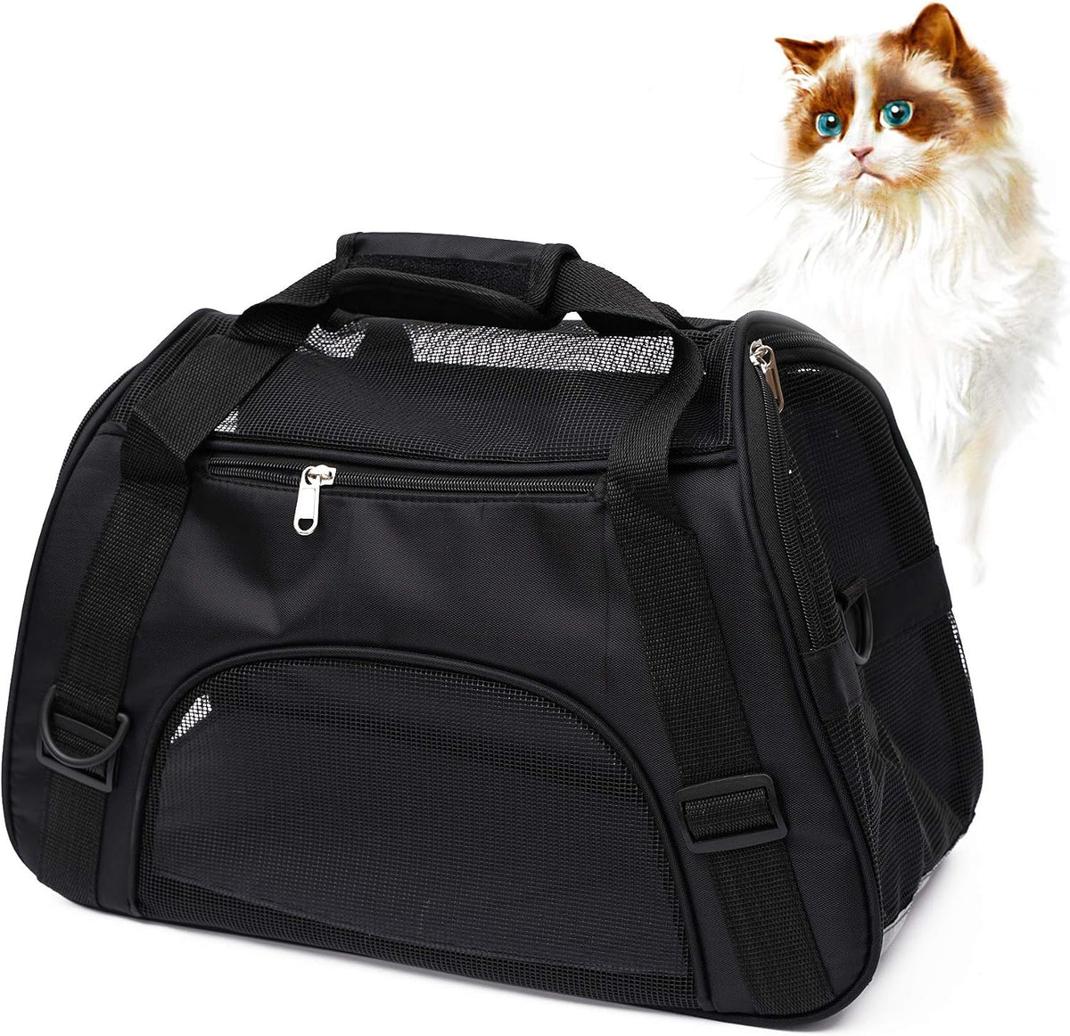 MuchL Cat Carrier for Cats Soft-Sided Travel Pat Carrier for Cat - Small-Black