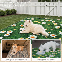 Washable Pee Pads for Dogs, Reusable Puppy Potty Training Pads - Yellow Daisy on Green / 18" ×24"(pack of 2) - image 2