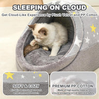 Cute Cat Beds for Indoor Cats, Cave Bed for Kittens - Large / Gray - image 3