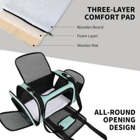 Cat Dog Carriers Soft-Sided - 17.0"L x 11.0"W x 11.0"H / green - image 2