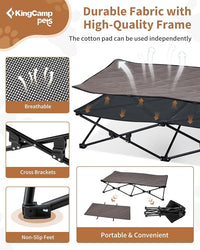KingCamp Elevated Dog Bed for XL Dogs, Outdoor Raised Cooling Pet Cot Bed with Washable Breathable Mesh & No-Slip Feet Perfect for Camping, Backyard, Indoor Use (XL, Black)