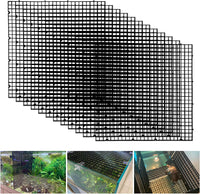 Adjustable Platic Grip Panel Aquarium Fish Tank Divider Filter Bottom - 12pcs 11.8X11.8Inch with 0.35Inch hole / Black