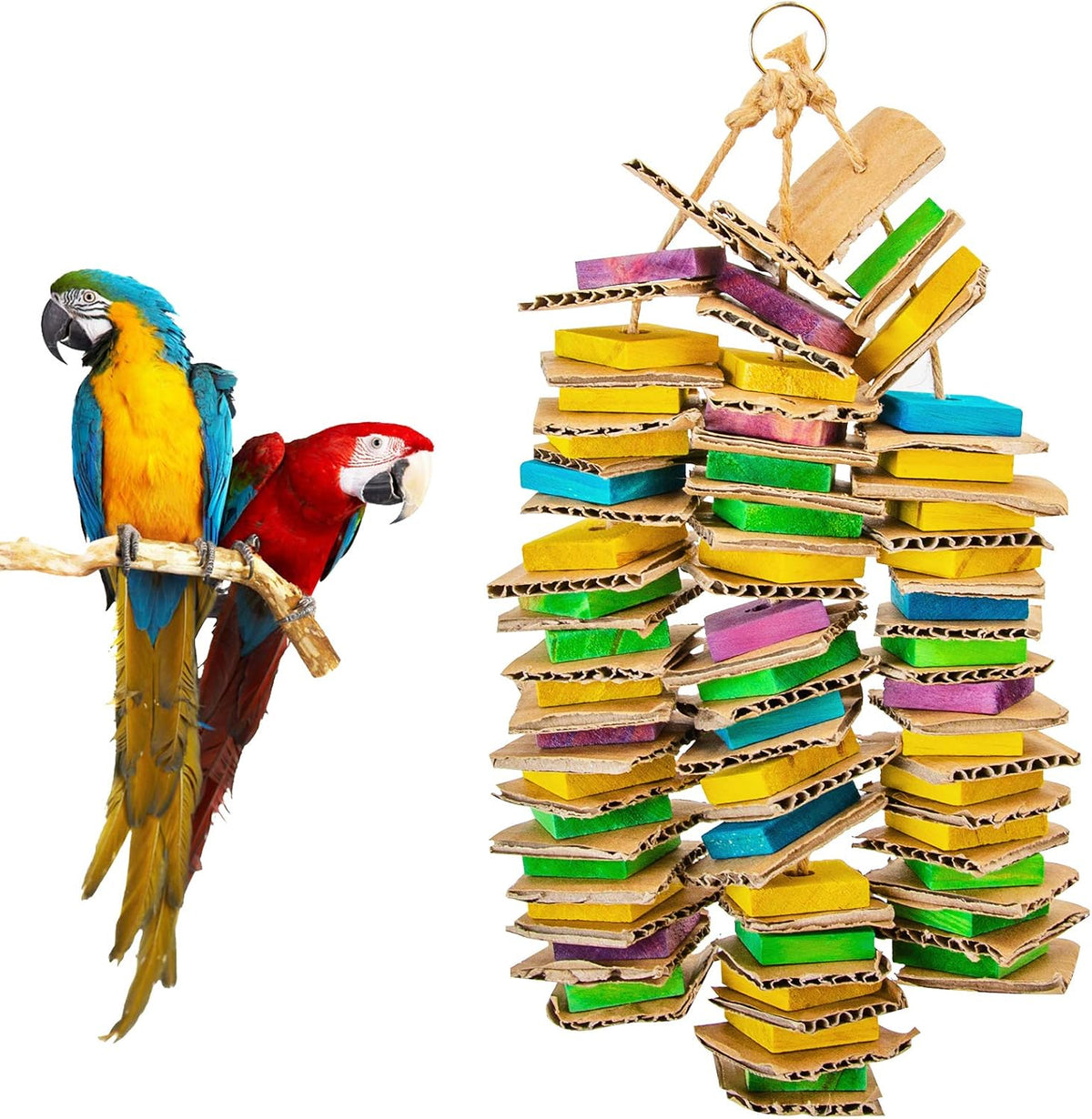 MYFAMIREA Parrot Toys for Medium Birds - Colourful