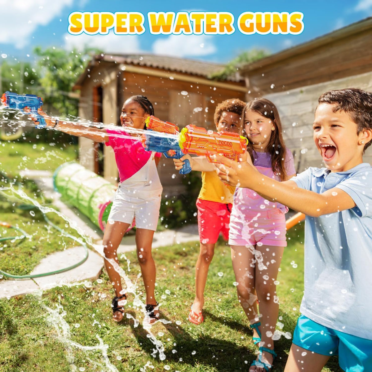 Water Gun Squirter for Kids Squirt Gun 2 Pack – Fun for Kids & Family - 2 Pack: Blue+Orange - image 2