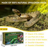 8 OZ Natural Sphagnum Moss for Reptiles - 60QT(2.6lb) - image 2