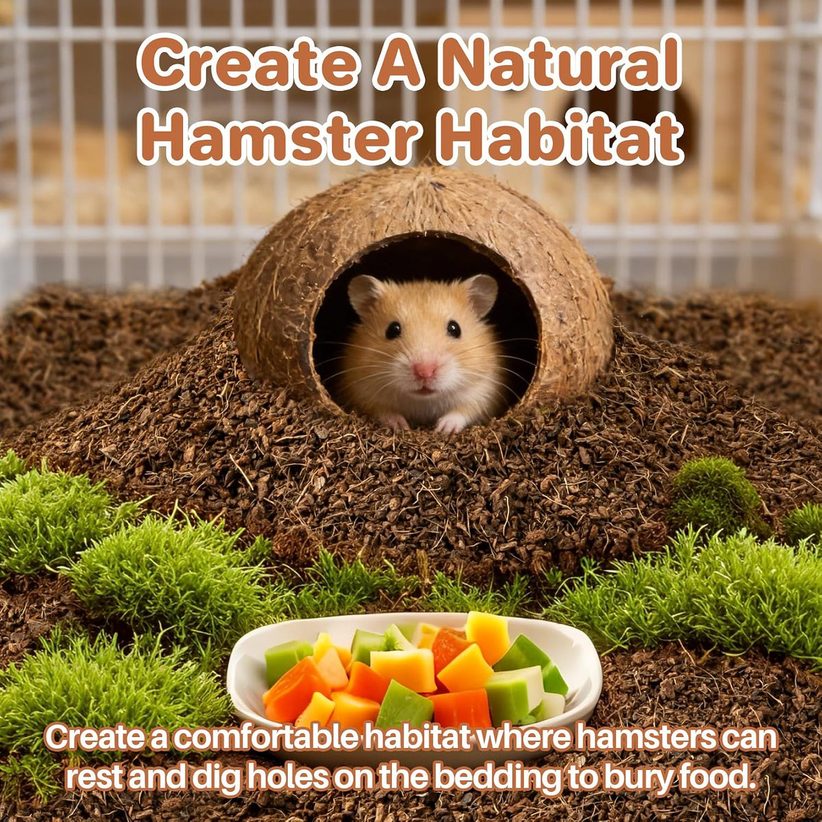 Sukh coco coir hamster bedding brick of coconut fiber substrate for burrowing pets - view 2
