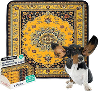 Qeils Washable Pee Pads for Dogs, 2 Pack Reusable Puppy Pads 36"x36" Super Absorbent Leakproof Dog Training Pads, Non-Slip Potty Pads for Crate, Floor, Couch, Whelping Pads Litter Mat Puppy Supplies