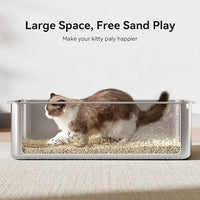 2 Pack Cat Pan Giant 28" Extra Large Stainless Steel Cat Litter Pan Metal Cat Litterbox for Big Cats and Multiple Cats, Anti-Leakage, Easy Cleaning
