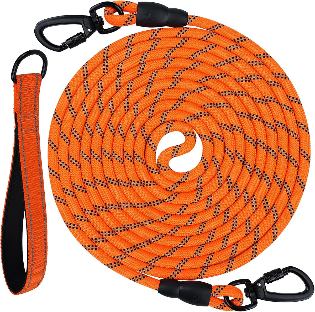 Joytale Long Dog Leash for Yard Tie Out & Recall Training - Orange / 15FT