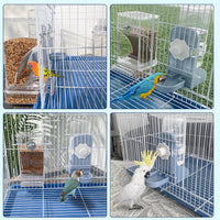 Lemtrflo No Mess Bird Feeder Water Dispenser Set - blue - image 2