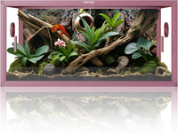 120 Gallon Reptile Tank, Stackable 4x2x2 Reptile Enclosure – Essentials for Reptiles And Amphibians - Bloom Pink / 50 Gallon
