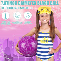 Hollowfly 12 Pack Checkered Flag Beach Balls Kids 7.87" - 7.8" / Purple Spider Web / 12 - image 2