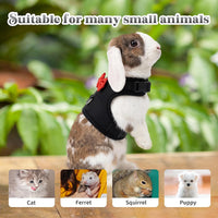 Breathable Bunny Harness and Leash Set with Cute Bow, Black S – Essentials for Small Pets - S / Black - image 3