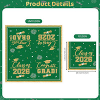 PERFQU Class of 2026 graduation napkins in blue and gold with cap and tassel design - view 18