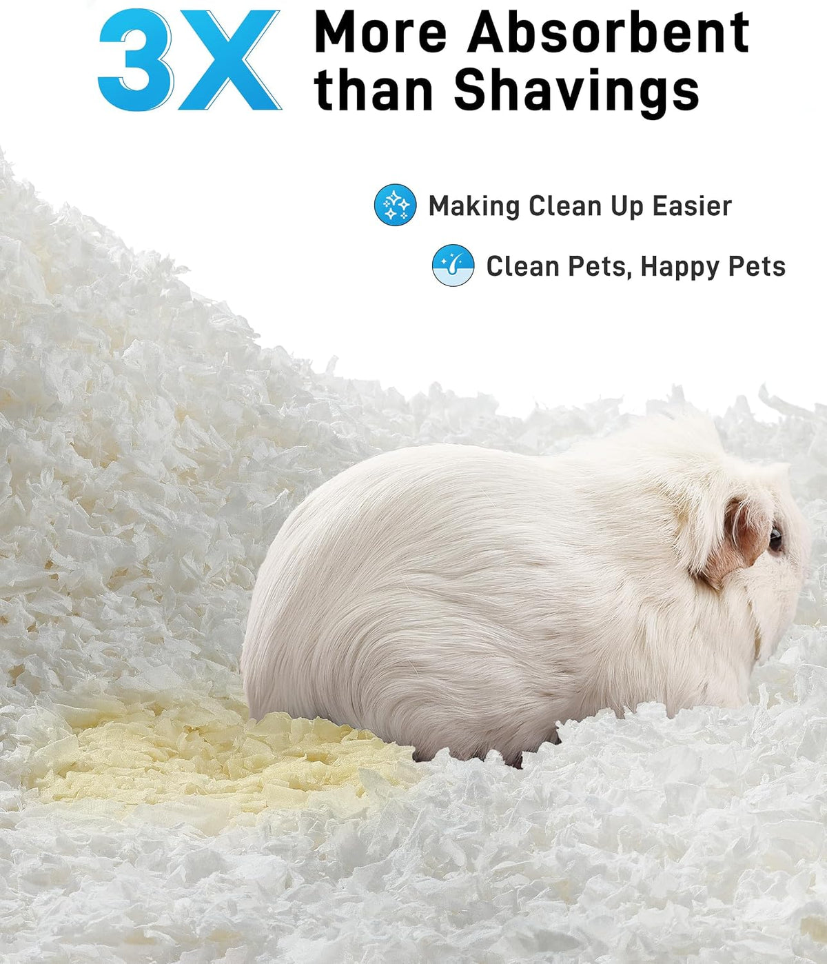 BUCATSTATE Hamster Bedding 15L, 99% Dust-Free Paper Bedding - White / 70L - image 3