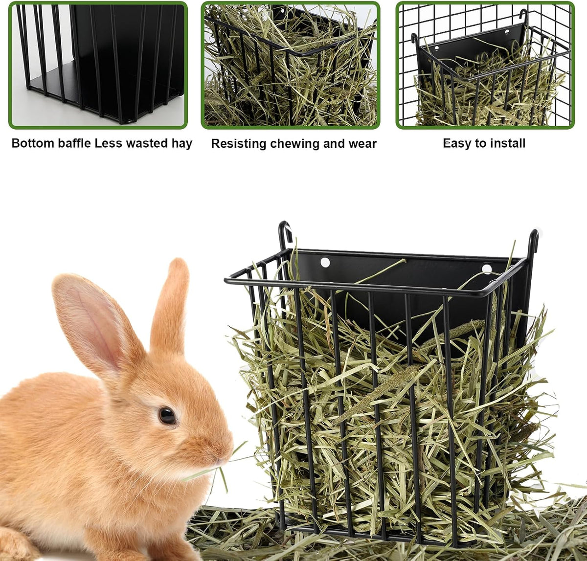 LUAVIARU Upgrades 2pcs Hay Feeder Rabbit, Guinea Pig - 4 Pack - image 2