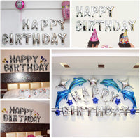 TONIFUL 16 Inch Black Happy Birthday Balloons Banner Decorations - Silver - image 4