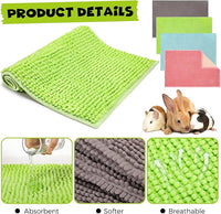 Barydat 8 Pcs Guinea Pig Cage Liner for Guinea Pig Cage Bedding Reusable Rabbit Mat Pad Washable Training Pad Animal Sleeping Bedding Mat(24x16'',Gray, Green, Pink, Blue)
