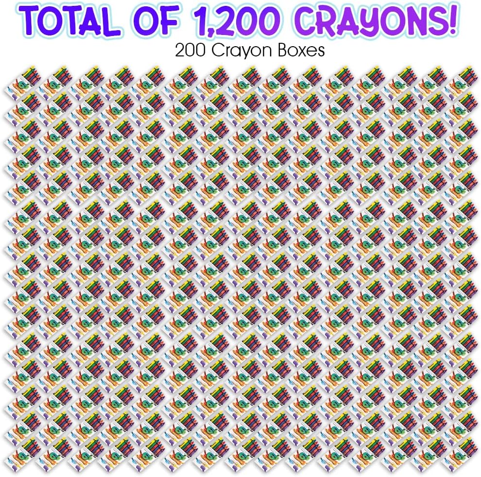 ArtCreativity Bulk Crayon Packs - 200 Set of 6-Packs (1200 Ct) - image 2