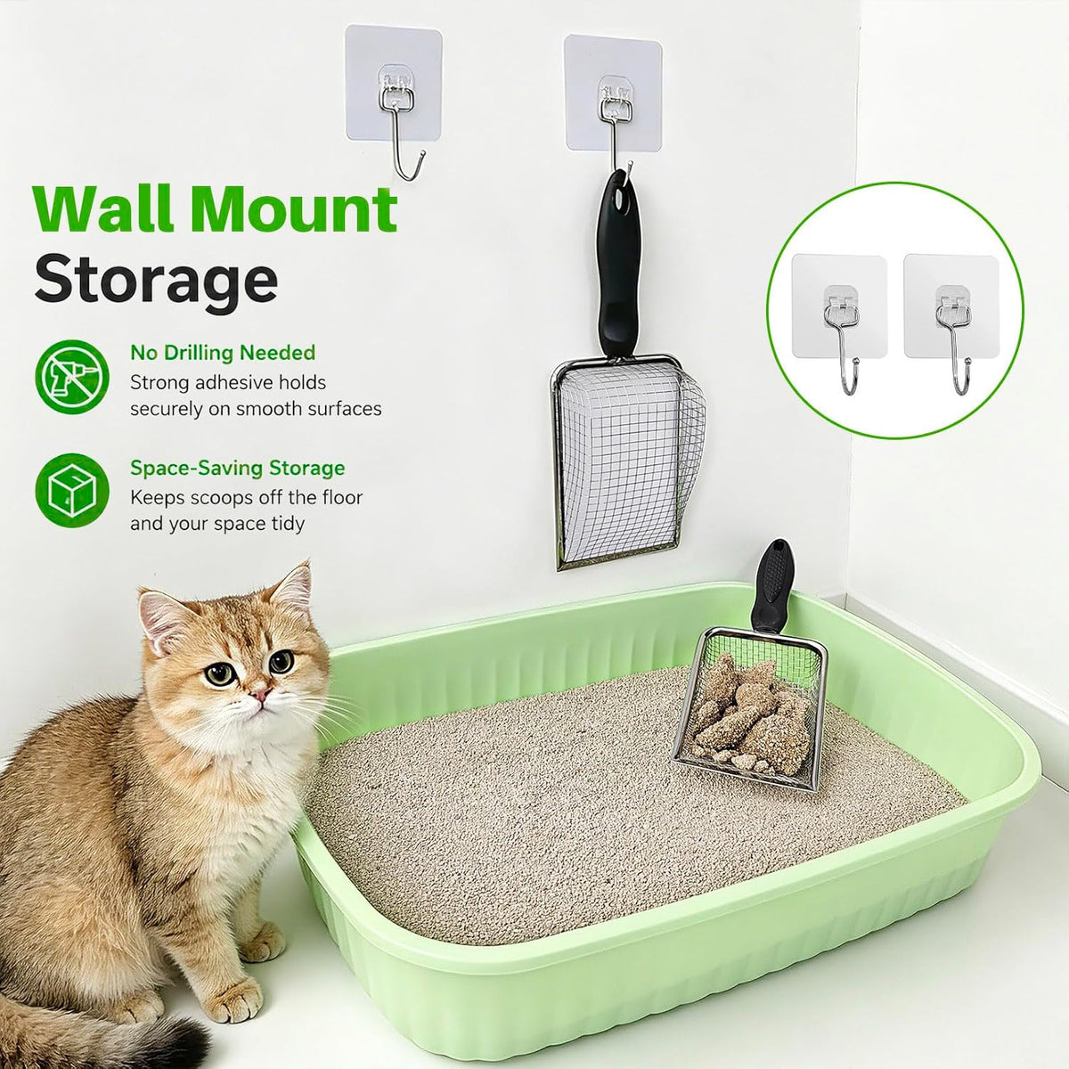 2 Pack Cat Litter Scoop with 3.8mm & 5mm Mesh - image 4