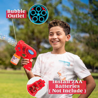JOYIN 2 Kids Bubble Gun with 2 Bottles Refill Solution - Red+blue - image 4