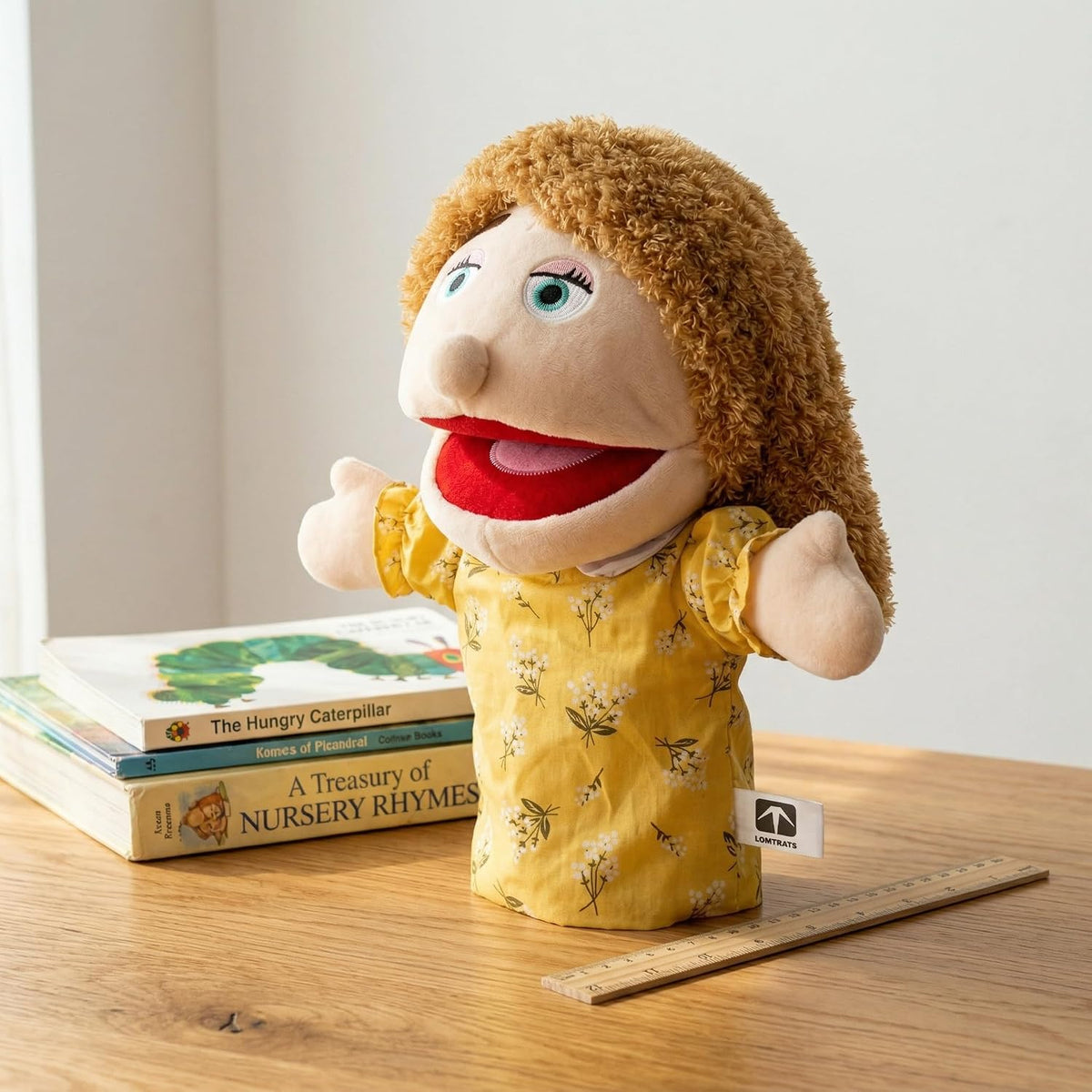 Family Hand Puppets for Kids, Includes Grandpa, Grandma, Dad - Style1 - Mom - image 4