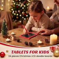Zhehao 24 Pack 4.5" LCD Writing Tablet for Kids - Red / Santa - image 4