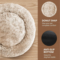JOLLYVOGUE Small Dog Bed, Calming Dog Beds for Small Dogs & Indoor Cats - 20 Inches Donut Washable - Cream Brown / 36.0"L x 36.0"W x 8.0"Th - image 3