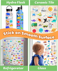 Walenced Reusable Sticker Book, Stickers for Kids - Dinosaur+Vehicle+Space - image 4