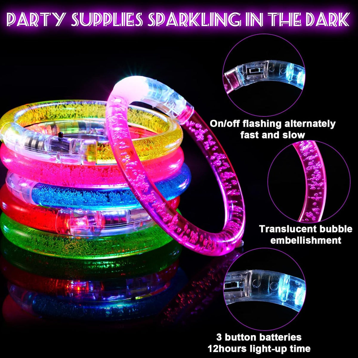 24Pcs Glow in the Dark Party Supplies for Kids/Adults - 36 pcs - image 3