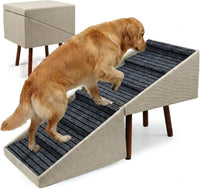 XXL 2-in-1 Ottoman Dog Stairs for Large Dogs - Beige H 21.6"