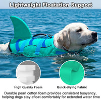 Fragralley Shark Dog Life Jacket - Medium / Shark-Green+Blue - image 3