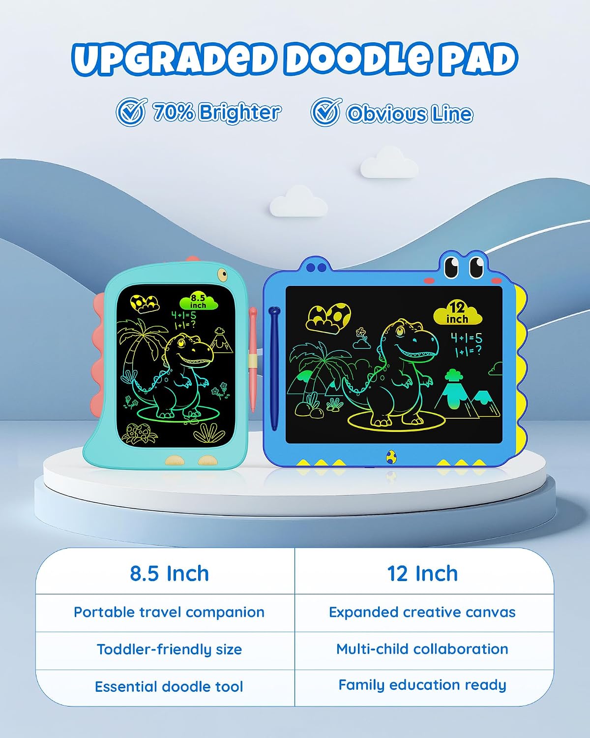 8.5 Inch LCD Doodle Board Tablet Toy - 12 Inch - Blue - image 3