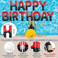 Shappy Happy Birthday Pool Floats Balloon – Fun for Kids & Family - Red, Blue and Black / 20'' / Spider - image 2