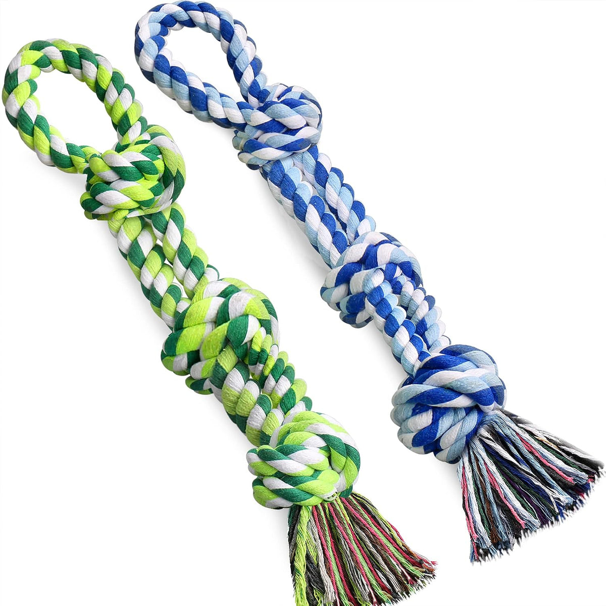 UPSKY 2 Pack Dog Rope Toys - B-Blue&Green