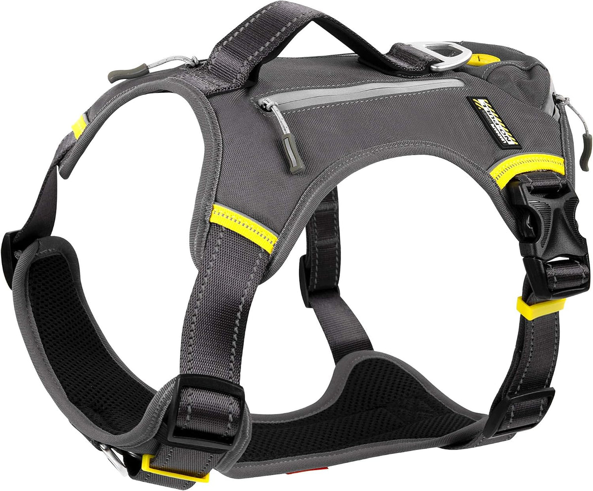 Fida Dog Harness, No-Pull Pet Vest with Saddle Bags Backpack - Small (Neck:14"-18";Chest:20"-22.5") / Black