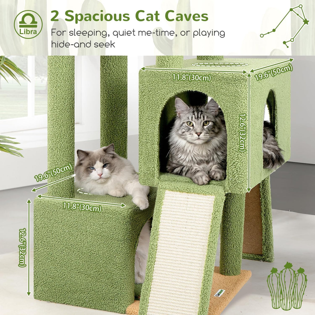 Globlazer Z78 Heavy Duty Cat Tree for 20lbs Large Adult Cats - Green / 78 inch - image 3