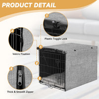Akinerri Dog Crate Cover, Double Door Waterproof Kennel Cover - 36.0"L x 23.0"W x 24.8"H / Grey - image 2