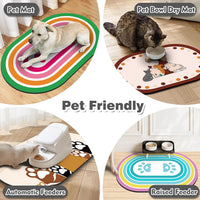 Cat Food Mat Small, 20''x12'' Absorbent Cat Feeding Mat - 20''x12'' / Dark Gray - image 3