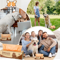 Sherr 20 Boxed Rolls 4000 Counts Dog Poop Bags Bulk Leak Proof Dog Waste Bags Universal Pet Doggy Waste Poop Box for Puppy Pets Outdoor Walking and Travel, 20 Rolls of 200(Orange)