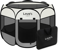 Love's cabin Pet Puppy Dog Playpen - Gray / 25.0"L x 25.0"W x 17.0"H