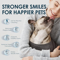 Mooncat Dental Finger Wipes for Dogs & Cats - Easy Teeth Cleaning to Remove Plaque, Tartar & Freshen Bad Breath - Gentle Tooth Wipes for Puppy & Kitten Care - 40 Counts